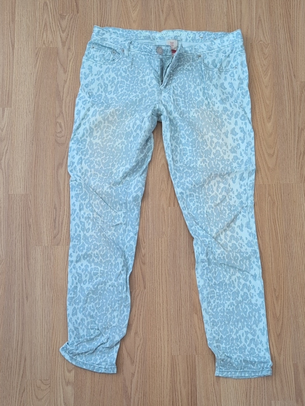 Mossimo Supply Co. Light Blue Leopard Print Skinny Jeans